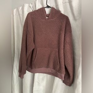 american eagle purple fuzzy hoodie